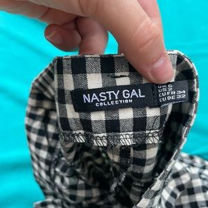 Nasty Gal black and white gingham pants